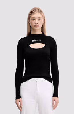 Klj Cut Out Mock Neck Sweater