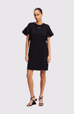 Fabric Mix T-Shirt Dress