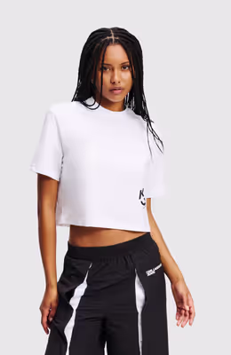 Klj Reg Cropped Monogram Tee