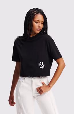 Klj Reg Cropped Monogram Tee