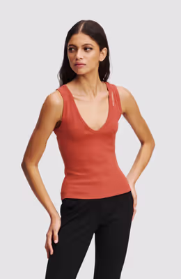 Ribbed V-Neck Tank Top
