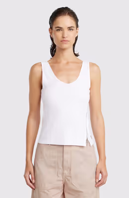 Asymmetrical Zip Slim Tank Top Wmn