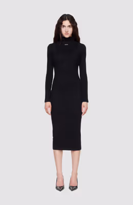 Off Stamp Rib Round Long Dress
