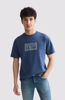 Embroidered Front Artwork Relaxed-Fit T-Shirt