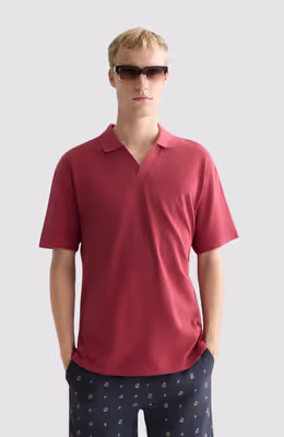 3 crosses pique relaxedfit garmentdyed polo