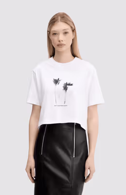 Klj Regular Cropped Flower Tee