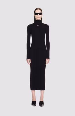 Off Stamp Rib Round Long Dress