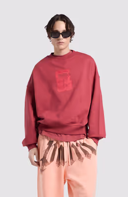 Brushed Palm Tree Loose Crew