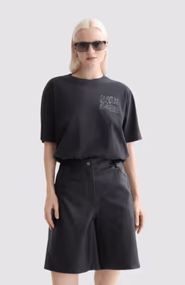 Washed artwork loose T-shirt