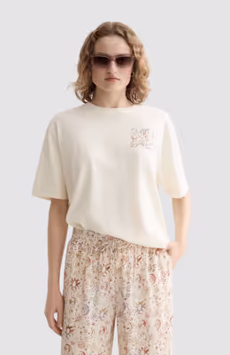 Washed artwork loose T-shirt