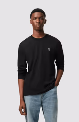 LS TSHIRT WITH CONTRASTED AMI DE COEUR