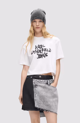 KLJ Reg Cropped Graffiti Tee