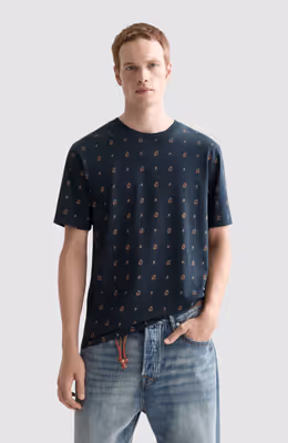 Micro-printed regular-fit T-shirt