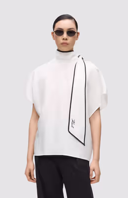 Linen Blend Piping Blouse