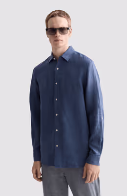 Seasonal core linen regular-fit shirt