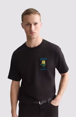 Front and back artwork relaxed-fit T-shirt