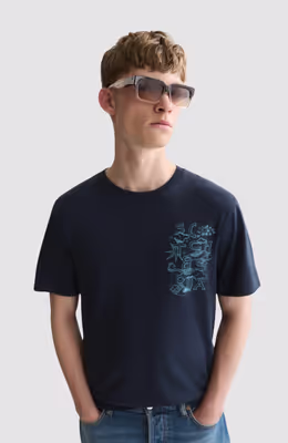 Left chest artwork regular-fit T-shirt