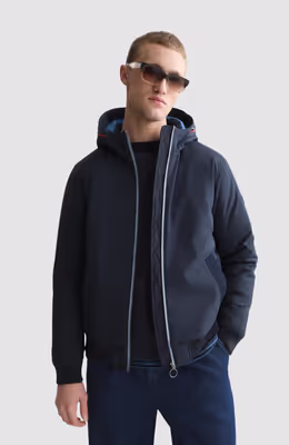 Hooded softshell padded jacket