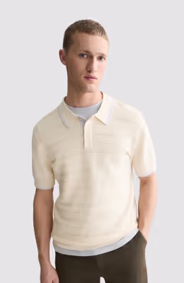 Structured knitted regular-fit polo