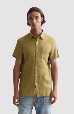 Seasonal core linen regular-fit short sleeve shirt