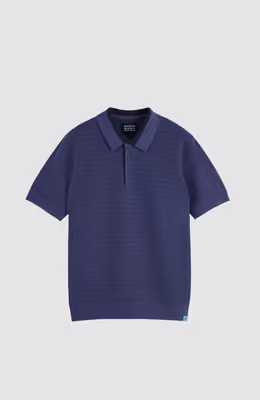 Structured knitted regular-fit polo
