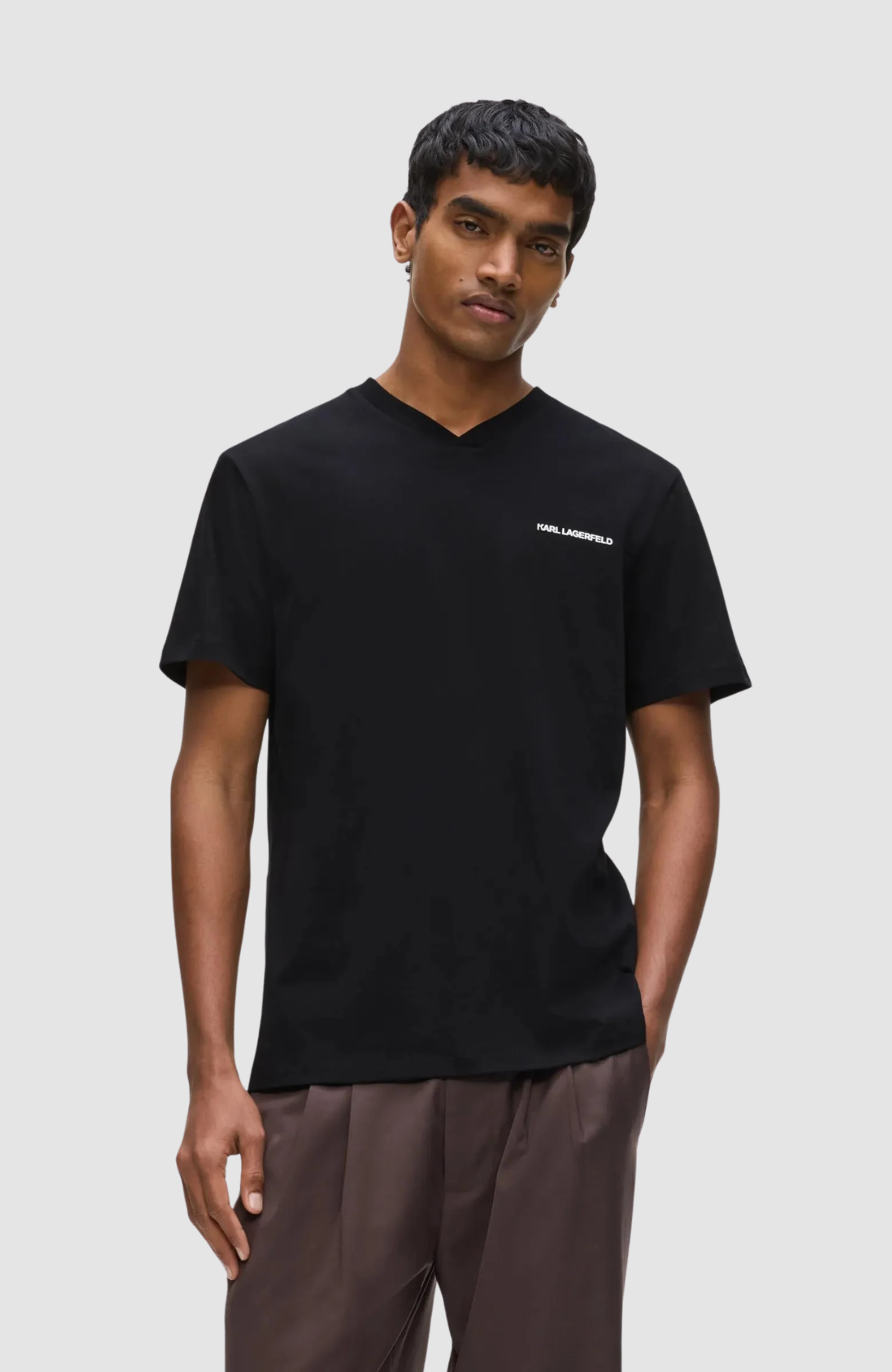 V-Neck Elongated Logo T-Shirt
