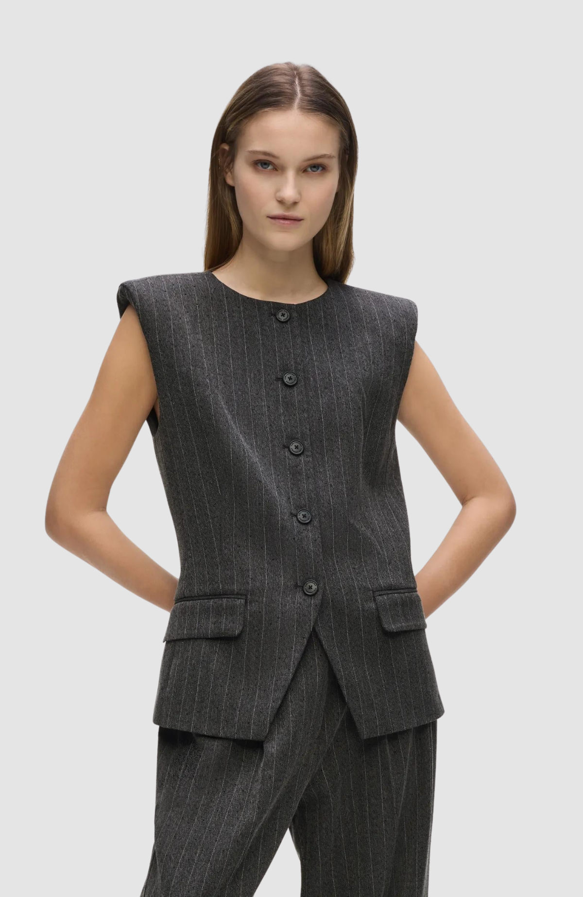 Pinstripe Tailored Blouse