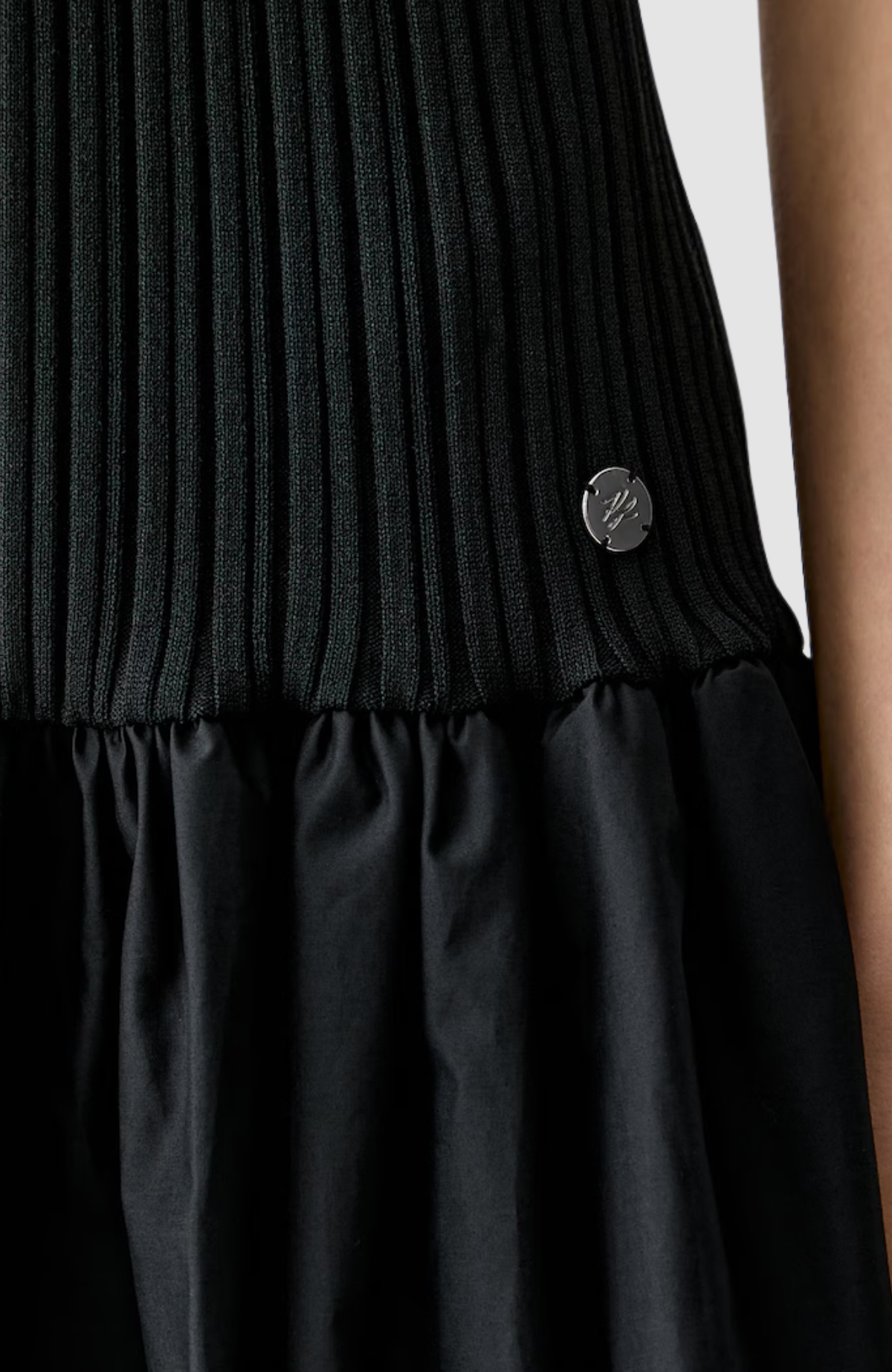 Fabric Mix Balloon Dress