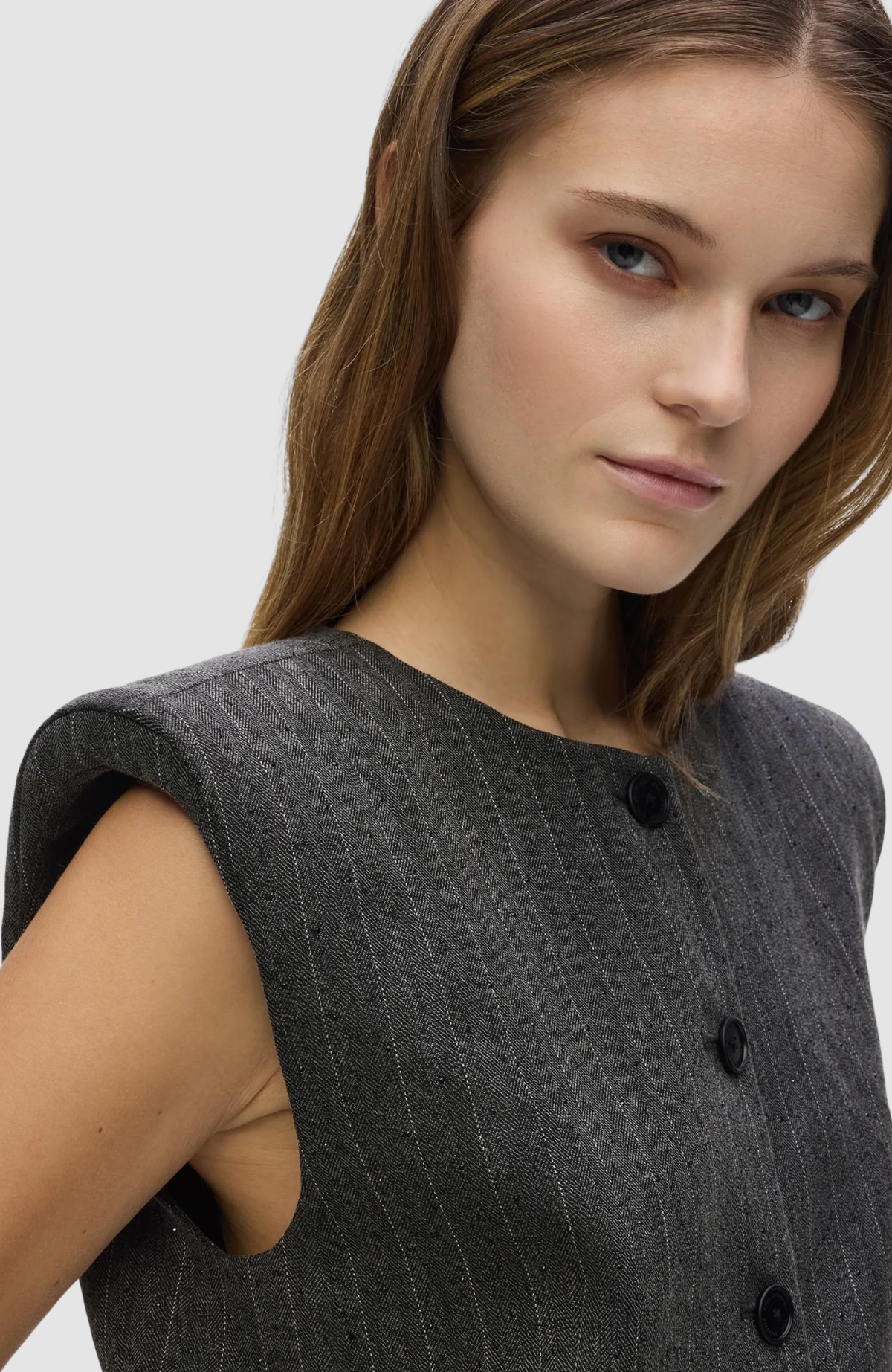Pinstripe Tailored Blouse