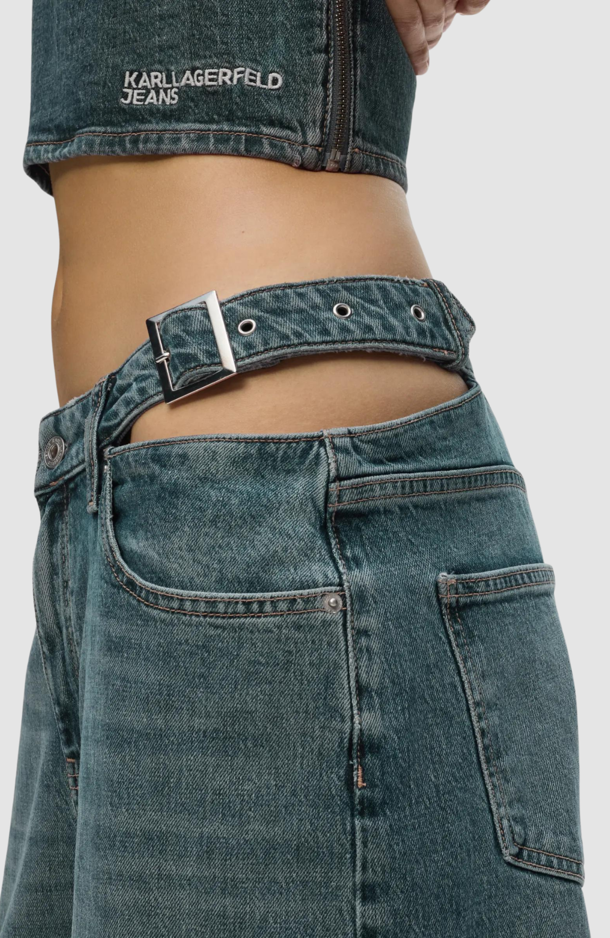 KLJ Lr Wide Leg Buckle Denim