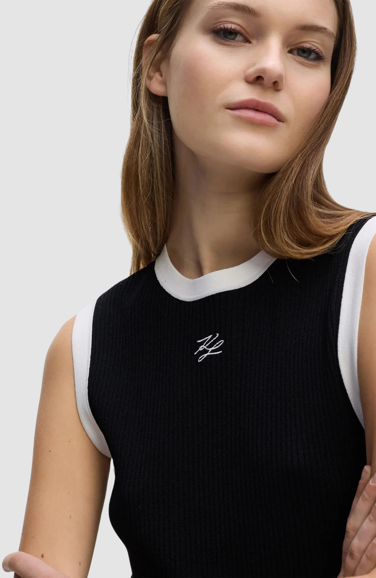 Contrast Knit Tank Top