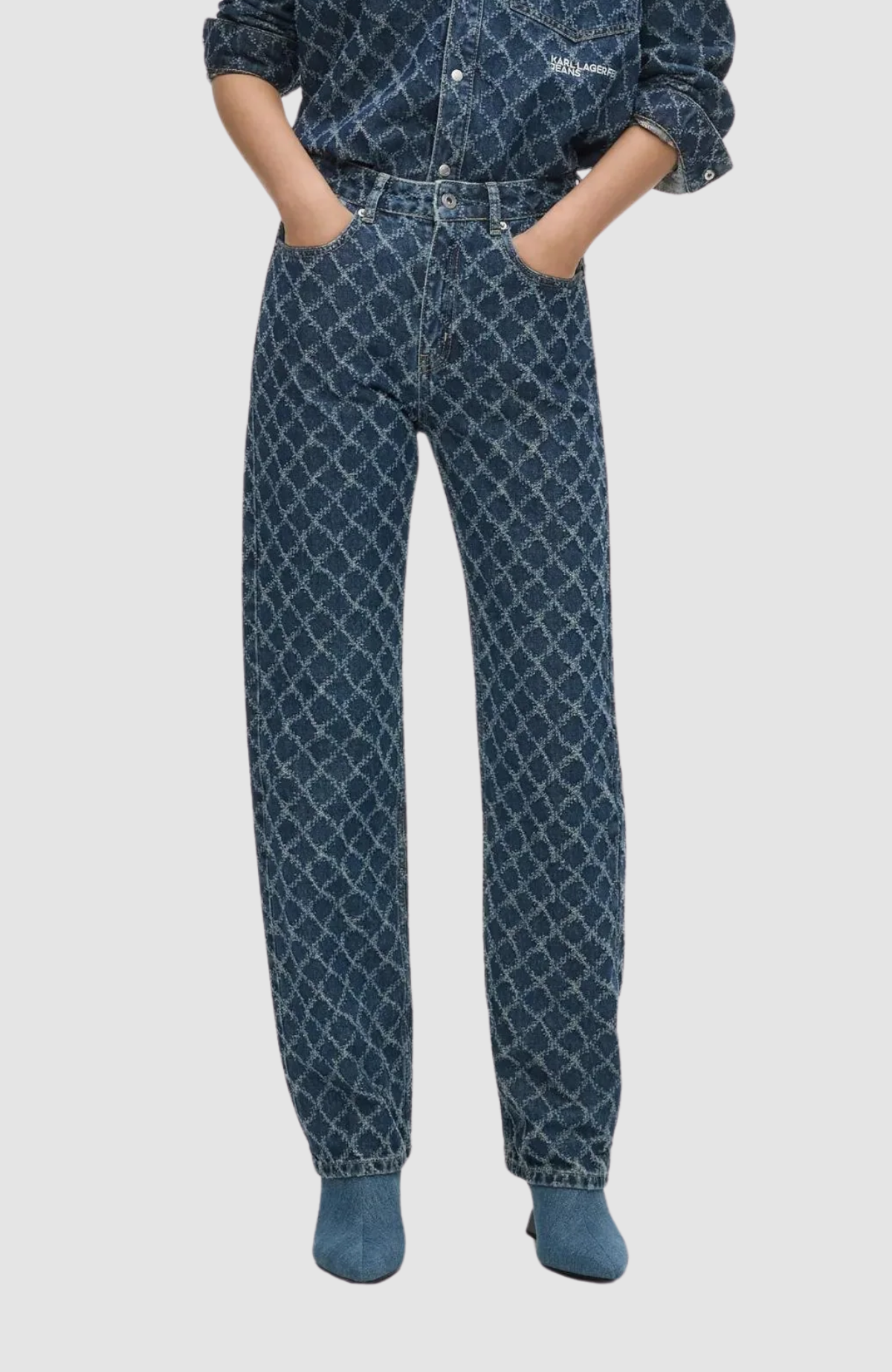 KLJ Hr Straight Argyle Denim