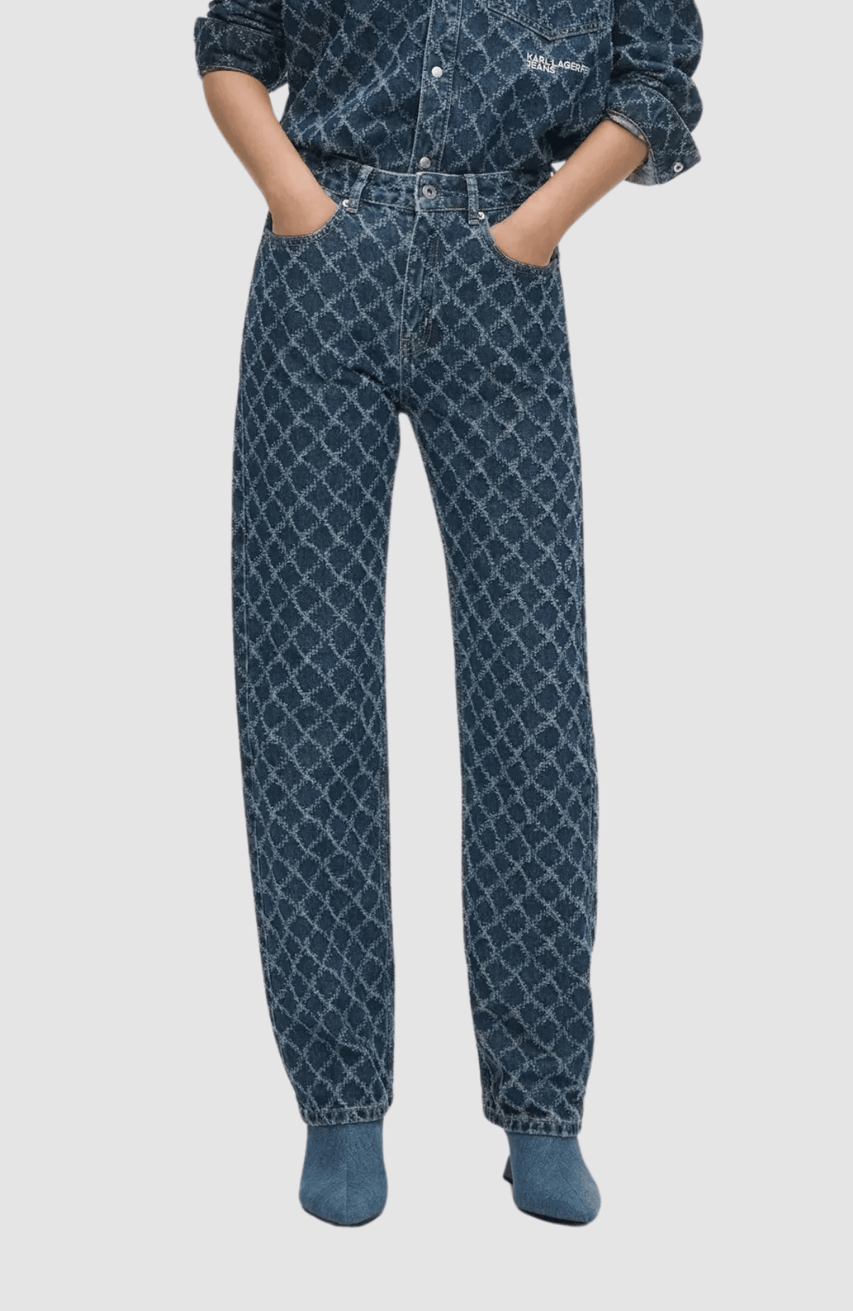 KLJ Hr Straight Argyle Denim