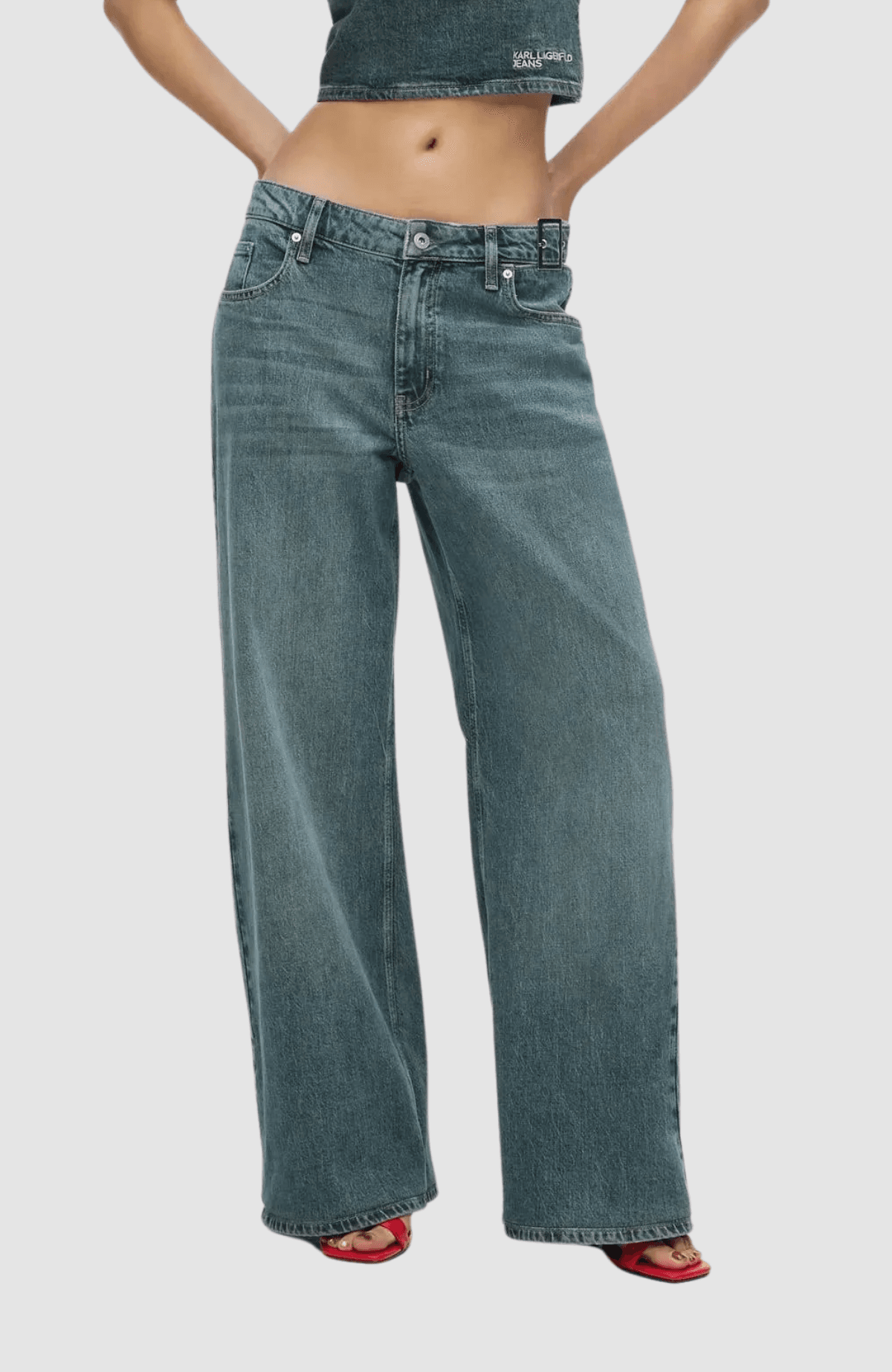 KLJ Lr Wide Leg Buckle Denim
