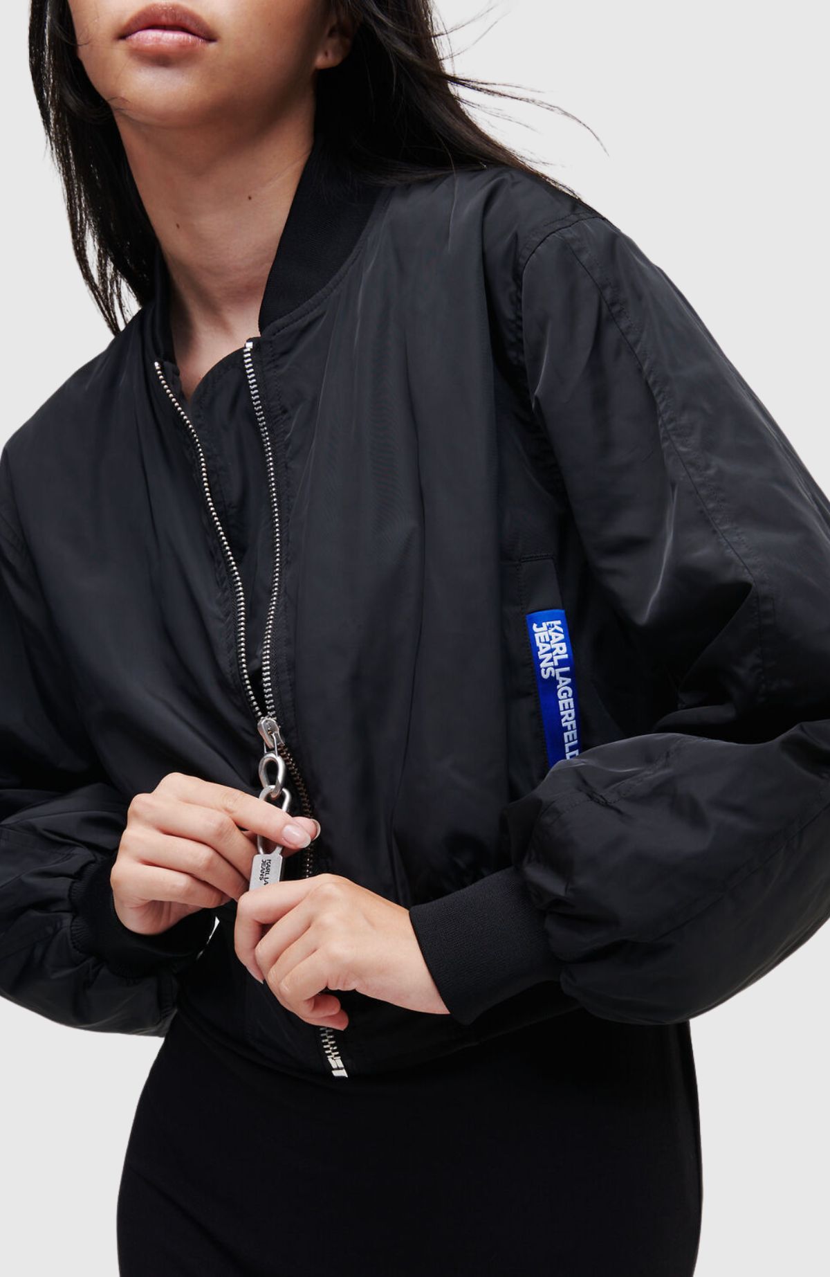 KLJ Cropped Bomber Jacket