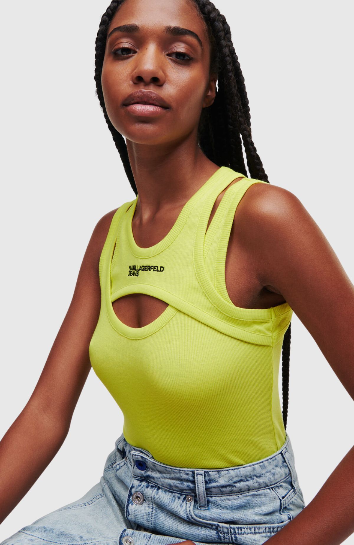 KLJ Layered Ribbed Tanktop