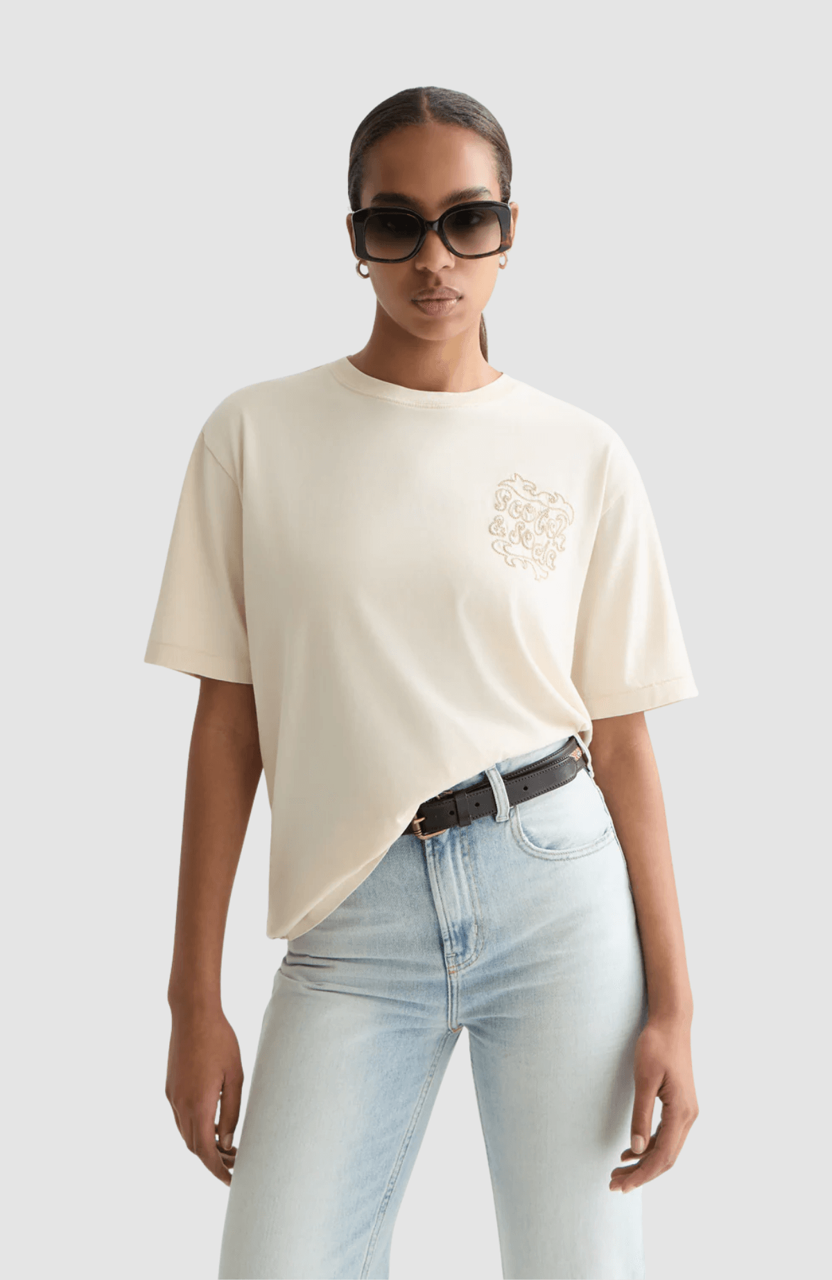 Washed artwork loose-fit T-shirt