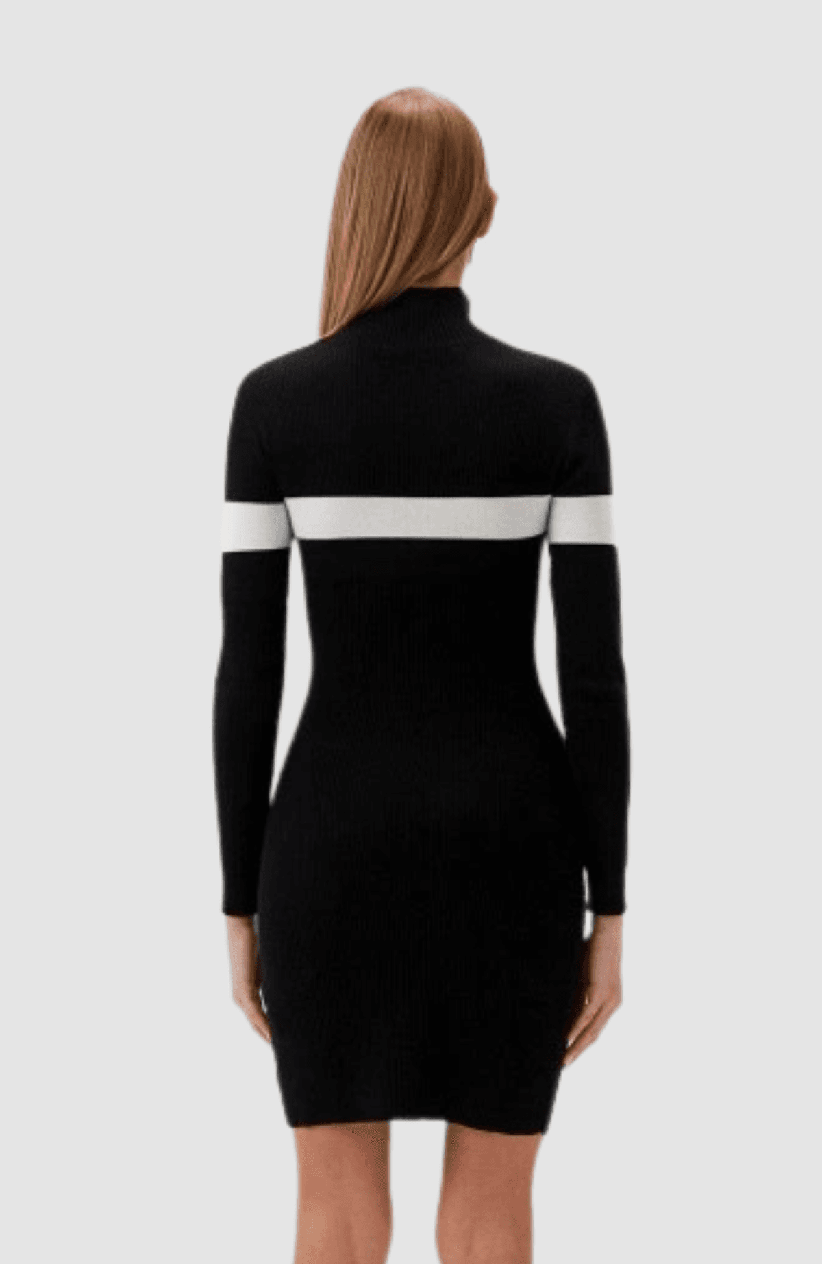 KLJ Half Zip Stripe Knit Dress