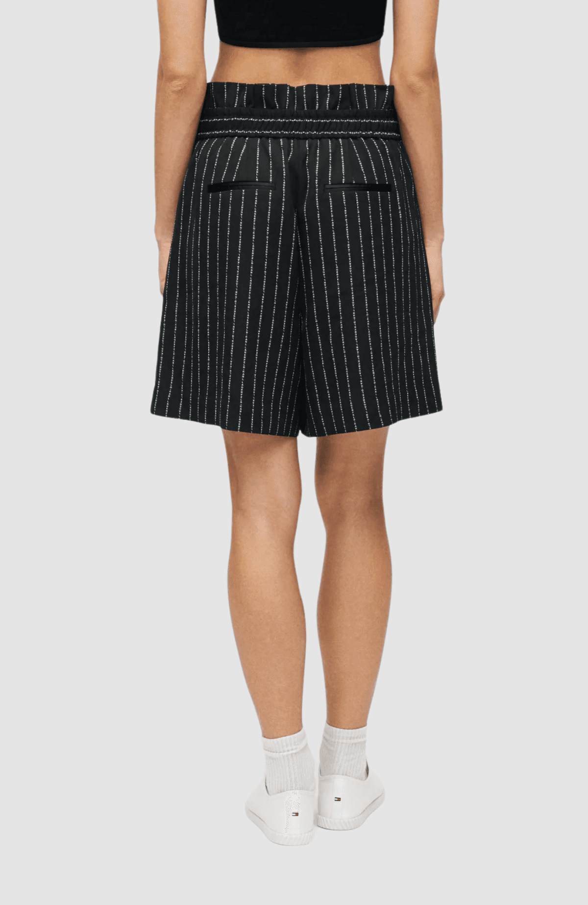 Elongated Pinstripe Shorts