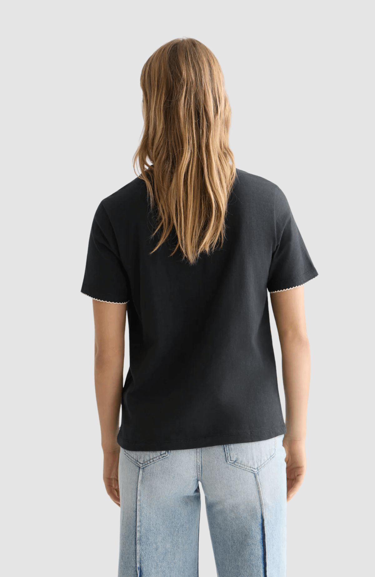 Embroidered slub regular-fit T-shirt