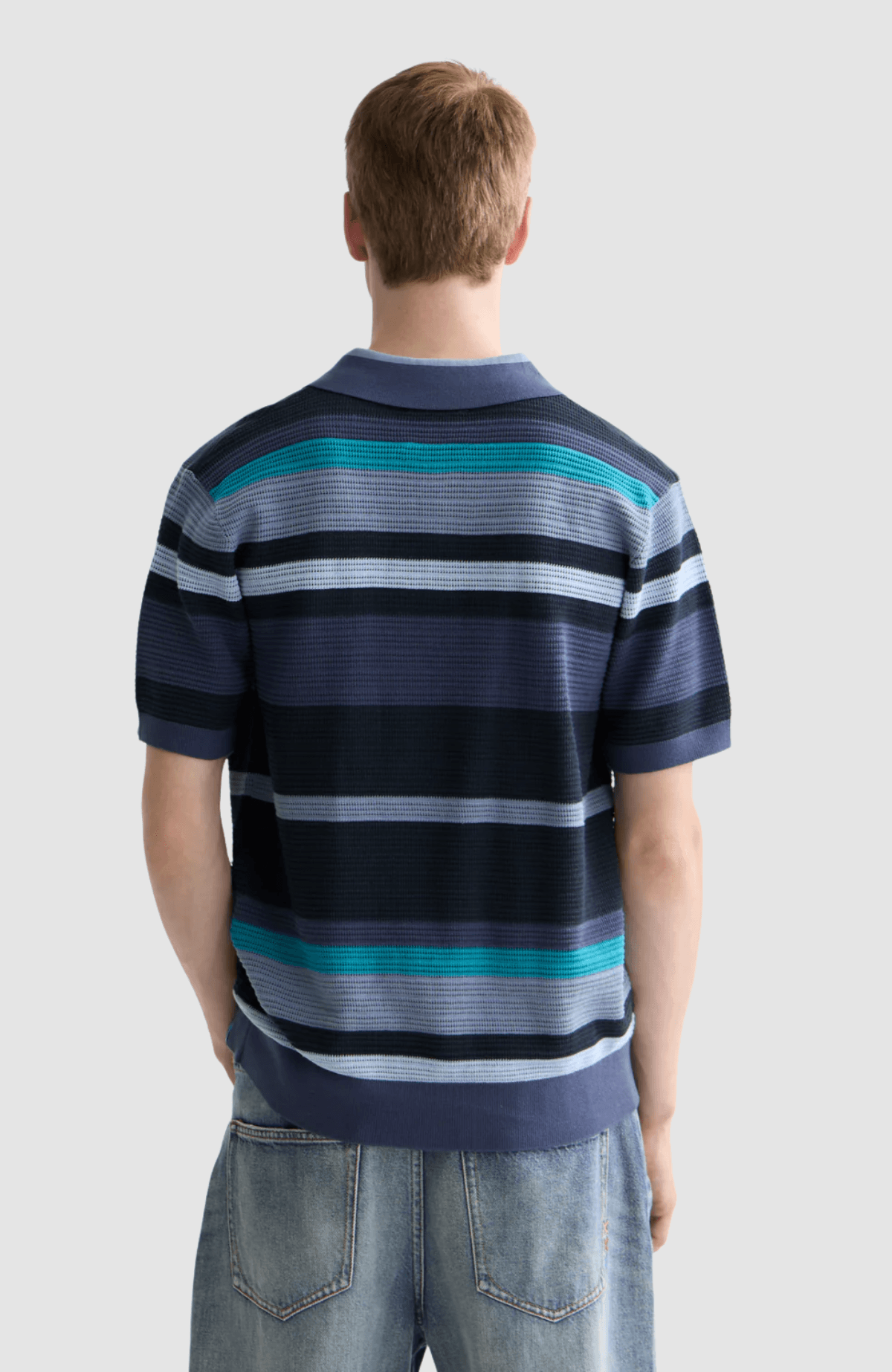 Knitted striped regular-fit polo