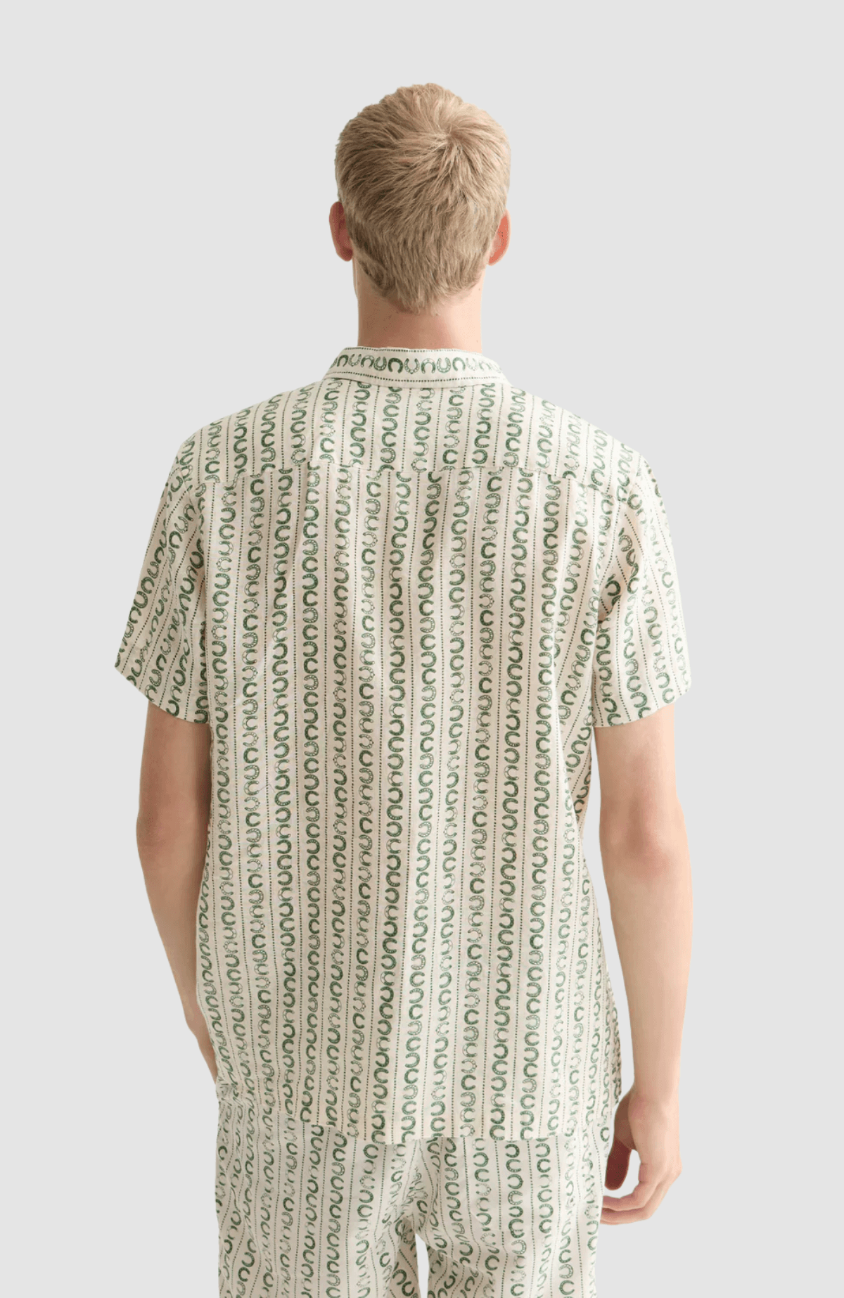 Printed linen regularfit shortsleeved shirt