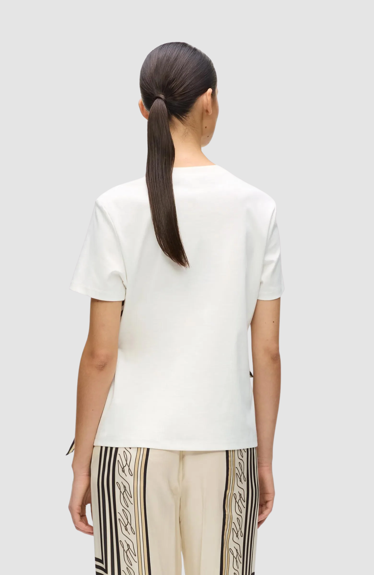 Scarf Print Detail T-Shirt