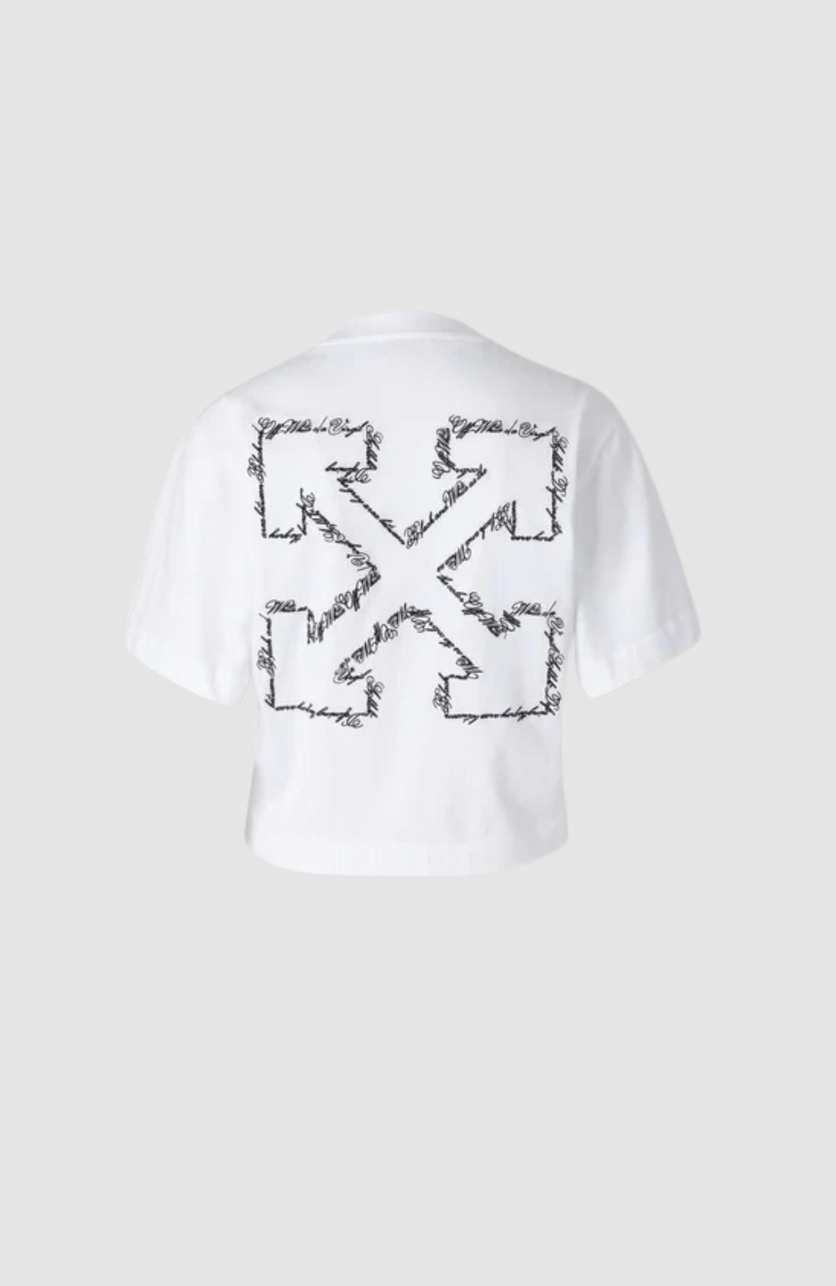 Embr Arrow Script Crop Tee White