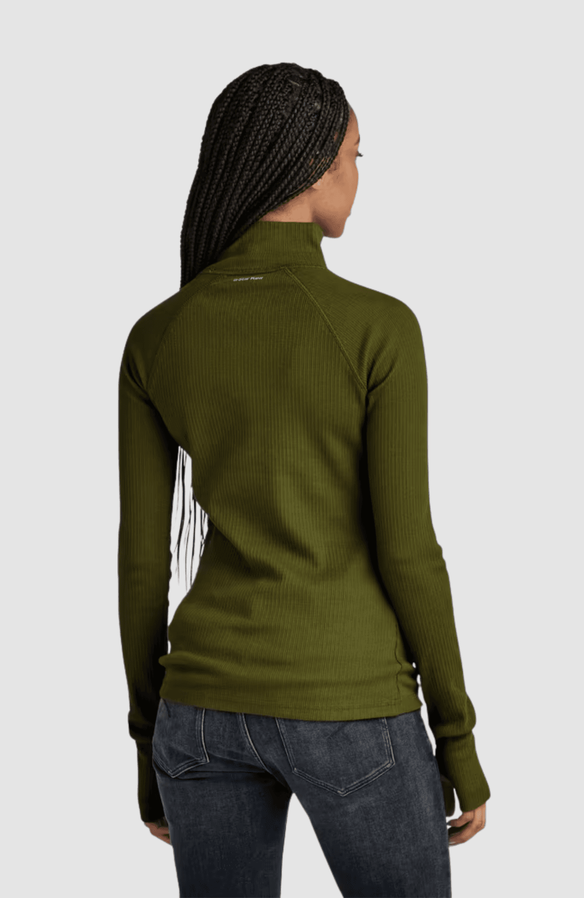 Slim rib mock l\s wmn