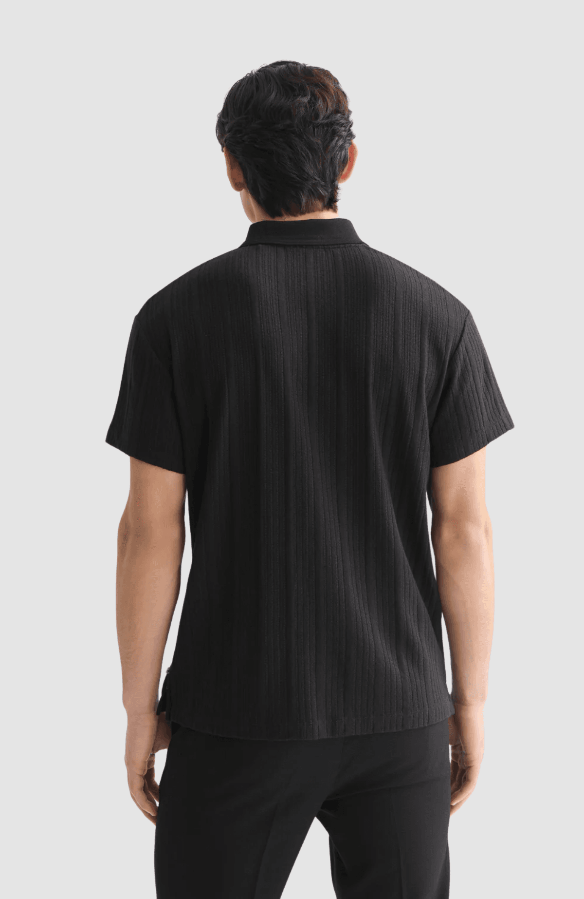 Structured ribbed relaxedfit polo