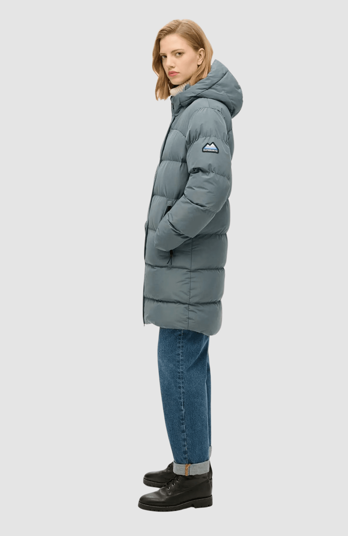 HOODED SPORTS PUFFER MID JKT
