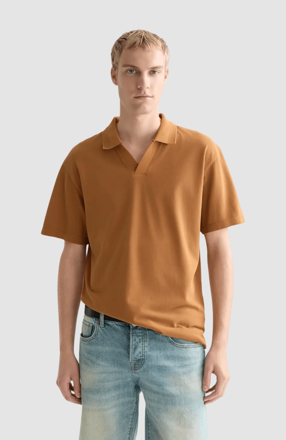 3 crosses pique relaxedfit garmentdyed polo