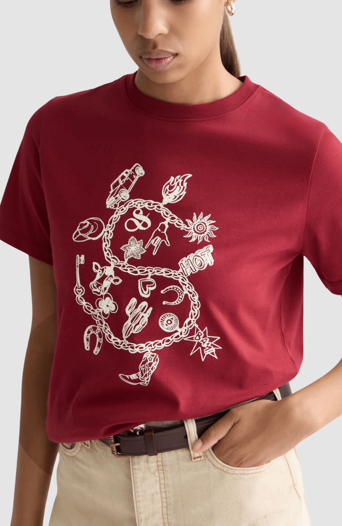 Chest artwork regular-fit T-shirt