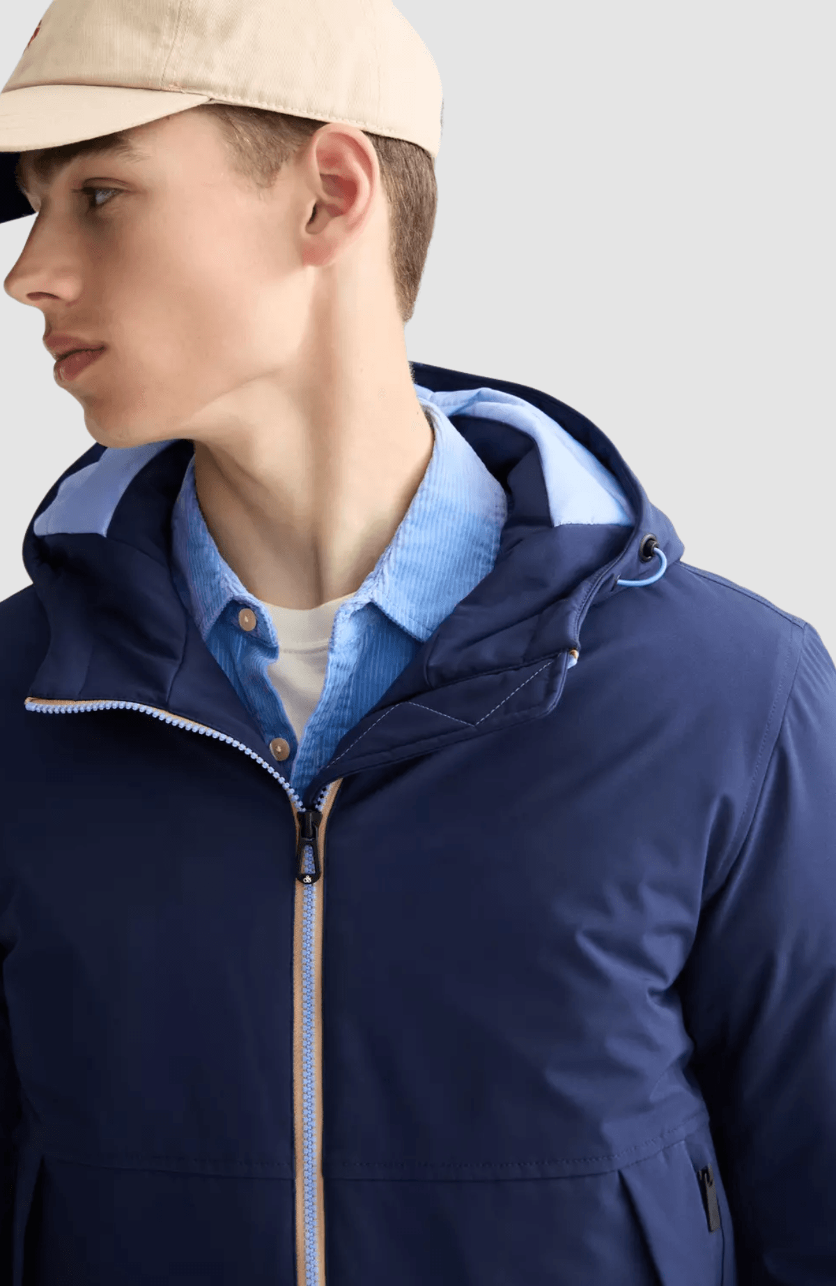 Hooded softshell padded jacket